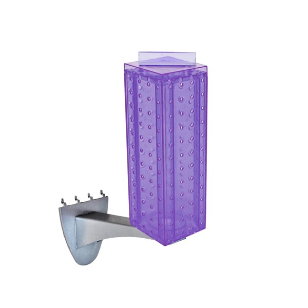 Azar Displays Four-sided 4"W x 12"H Pegboard Tower W/ Extension Rod 700231-PUR - main